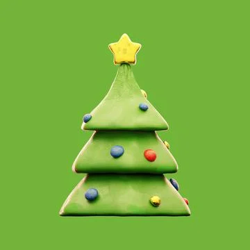 Christmas tree and gift boxes under snow clay illustration Stock Illustration