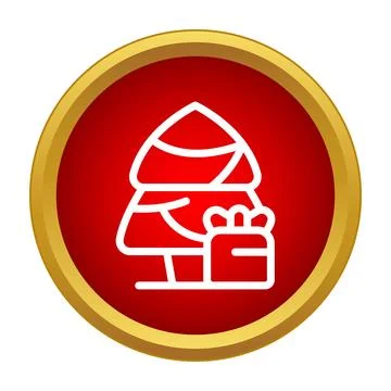 Christmas tree and gift icon celebrating holiday season Stock Illustration