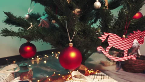 Christmas Tree And Presents Dolly Shot Stock Footage 220519146