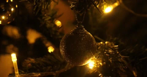 Christmas tree and silver ball Stock Footage 145691410