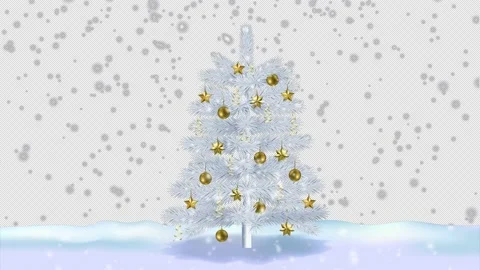 Christmas tree and snow animation. Seamless loop motion with Alpha channel Stock Footage 143309897