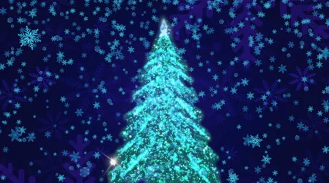 Christmas Tree And Snow Background (Loop) Stock Footage 57228738