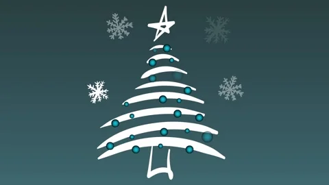 Christmas tree and snowfall Stock Footage 94619927
