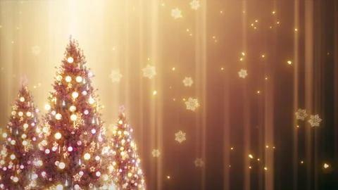 Christmas Tree and Snowflake Fall Background Stock Footage 222041435