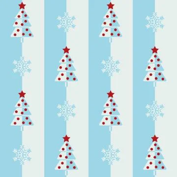 Christmas tree and snowflake Stock Illustration