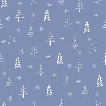 Christmas tree and snowflake vector seamless, repeat pattern. Vector. Stock-Illustration