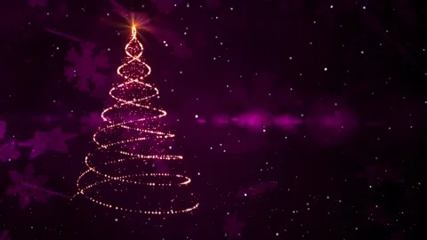 Christmas tree and snowflakes falling winter holiday background Stock Footage 145487437