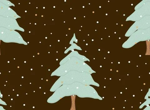 Christmas tree and snowflakes pattern. Illustrazione stock