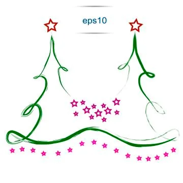 Christmas tree and a star Stock Illustration