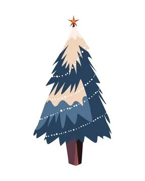 Christmas tree and star Stock Illustration