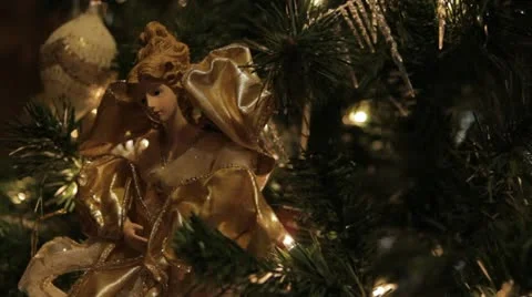 Christmas Tree - Angel Stock Footage 12493940