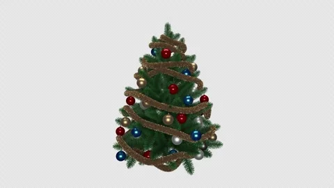Christmas Tree Animation on Alpha Stock Footage 292644336