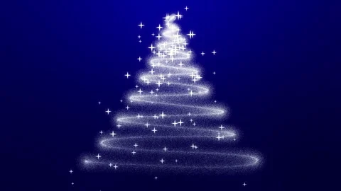 Christmas Tree Animation, Magic Particles, Blue Background Stock-Footage 279813905