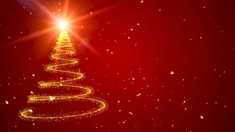Christmas Tree Animation Red Background Sparkle Stock Footage 78678870