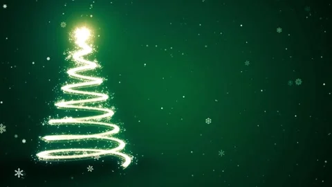 Christmas tree animation Snow Fall Sprakling Snow Bokeh light Stock Footage 255490190