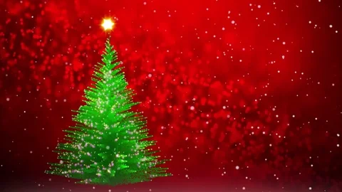 Christmas tree animation, winter  background Stock Footage 83396221