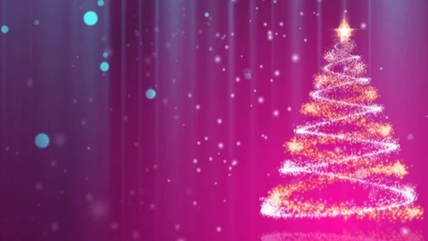 Christmas tree animation, winter snowing background Stock Footage 112712872