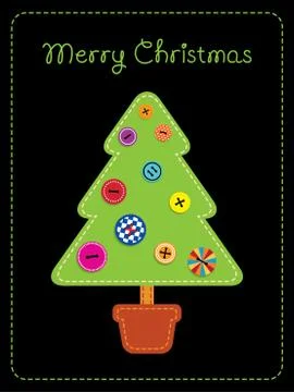 Christmas tree applique Stock Illustration