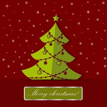 Christmas tree applique vector background. Stock Illustration