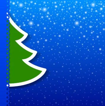 Christmas tree applique vector background. Stock Illustration