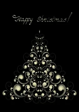 Christmas Tree assembled  of curved rounded  form Stock Illustration