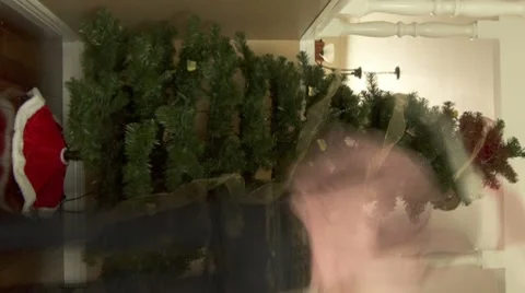 Christmas Tree Assembly Timelapse Vertical Stock Footage 10564070