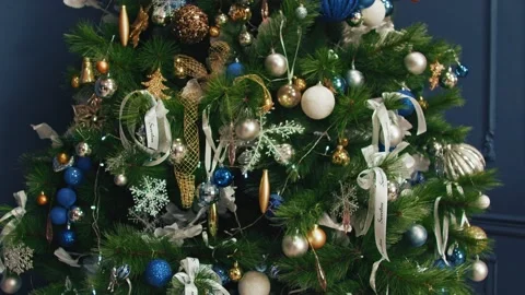 Christmas tree background in 4k Stock Footage 144527792
