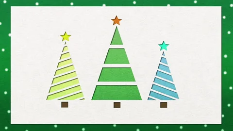 Christmas tree background animation with twinkling stars Stock Footage 142466718