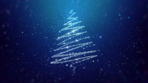 Christmas tree background blue Stock Footage 316492635