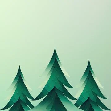 Christmas tree background with copy space area. Green background Stock Illustration