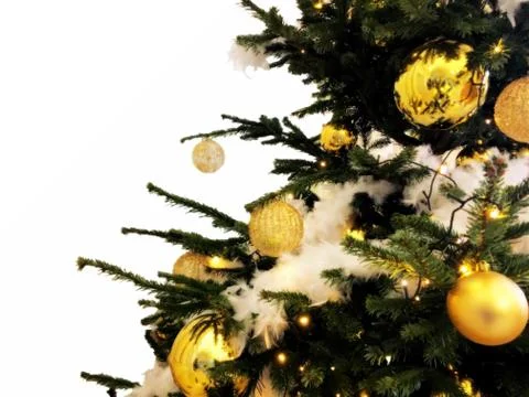 Christmas tree background with empty white space Stock Photos