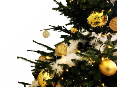 Christmas tree background with empty white space Foto stock