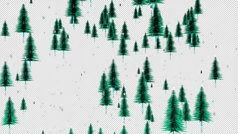 Christmas Tree Background Green Loop Alpha 스톡 동영상 342000468