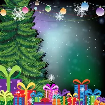 Christmas tree background Stock Illustration