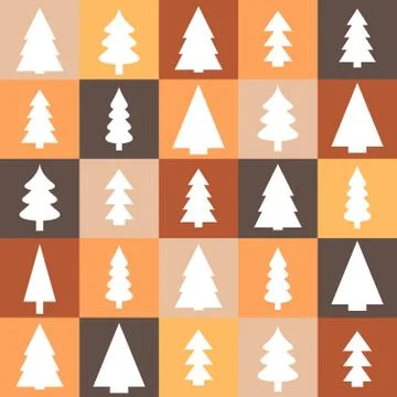 Christmas tree background - seamless texture illustration. Patchwork style. Illustration