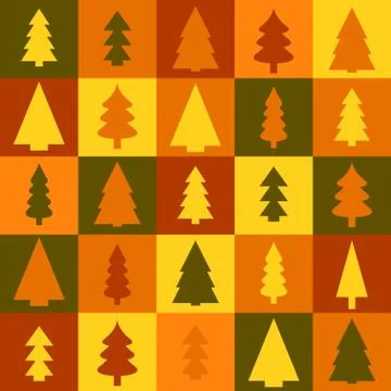Christmas tree background - seamless texture illustration. Patchwork style. Stock Illustration