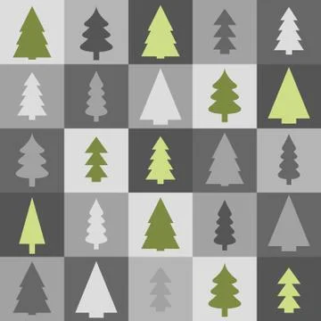 Christmas tree background - seamless texture illustration. Patchwork style. Stock Illustration