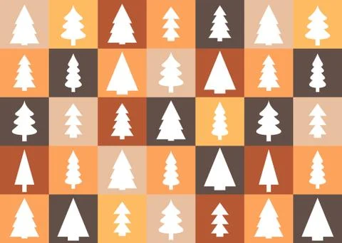 Christmas tree background - seamless texture illustration. Patchwork style. Illustration