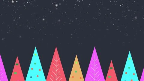 Christmas tree background with snowfall Illustrazione stock