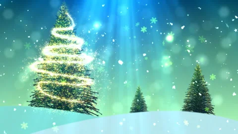 Christmas Tree Backgrounds with teal and green Stock Footage 236396996