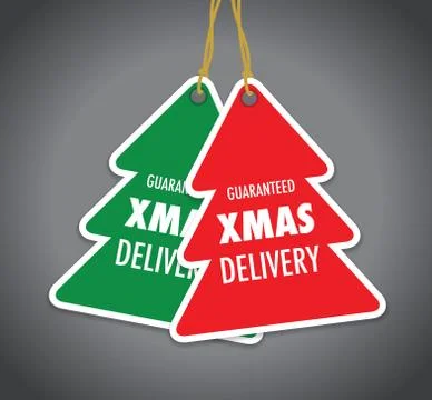 Christmas tree badge set Stock Illustration