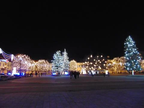 Christmas tree in Baia Mare city Фото