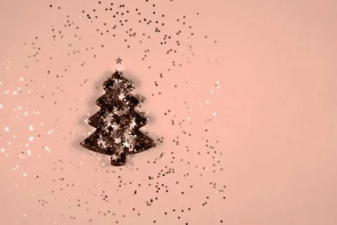 Christmas tree baking pan. Demonstrating color of 2025 year mocha mousse Stock Photos