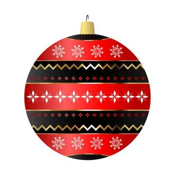 Christmas tree ball decoration with pattern Stock Illustration
