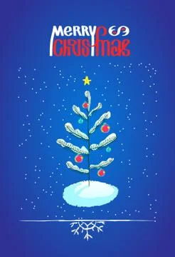 Christmas tree with ball decorations Stock Illustration