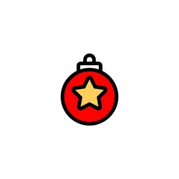 Christmas tree ball. New Year decorations. Vector on isolated white backgroun Stock Illustration