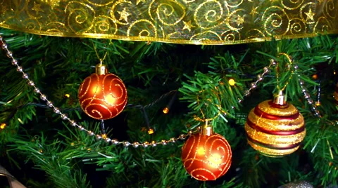 Christmas tree ball ornaments Video stock 44496554