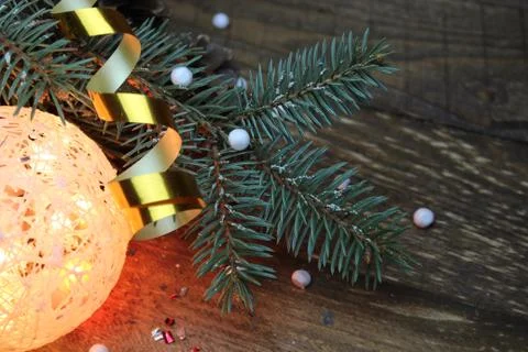 Christmas tree with ball Stock Photos