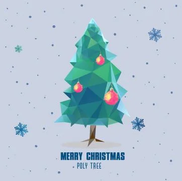 Christmas tree ball polygonal design Ilustración de archivo
