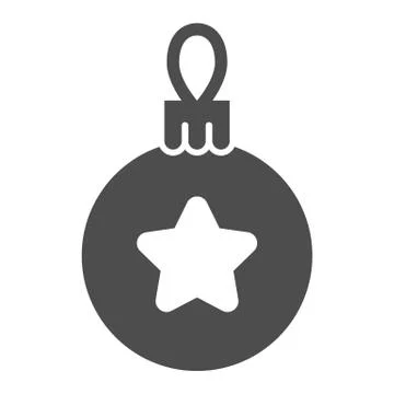 Christmas tree ball solid icon. Tree toy vector illustration isolated on white Stock Illustration